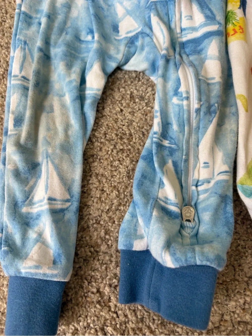 Burt’s Bees Baby Set Of 3 Pajamas 18 Months Zipper Boats Juice Box Baseball